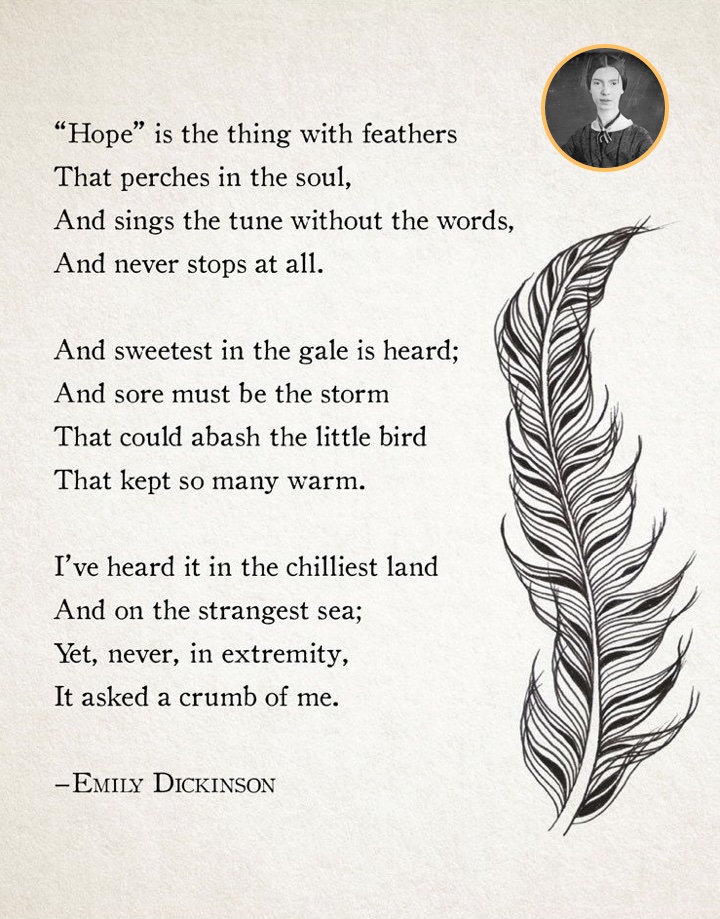One of the most famous classic short poem ‘Hope is the thing with ...
